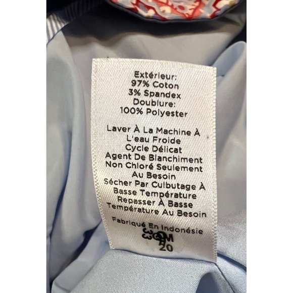 Talbots Knee Length Pattern Fully Lined Skirt Red White Blue Womens Size 4 - Picture 5 of 7